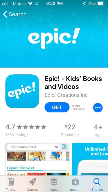 Epic! iPhone app