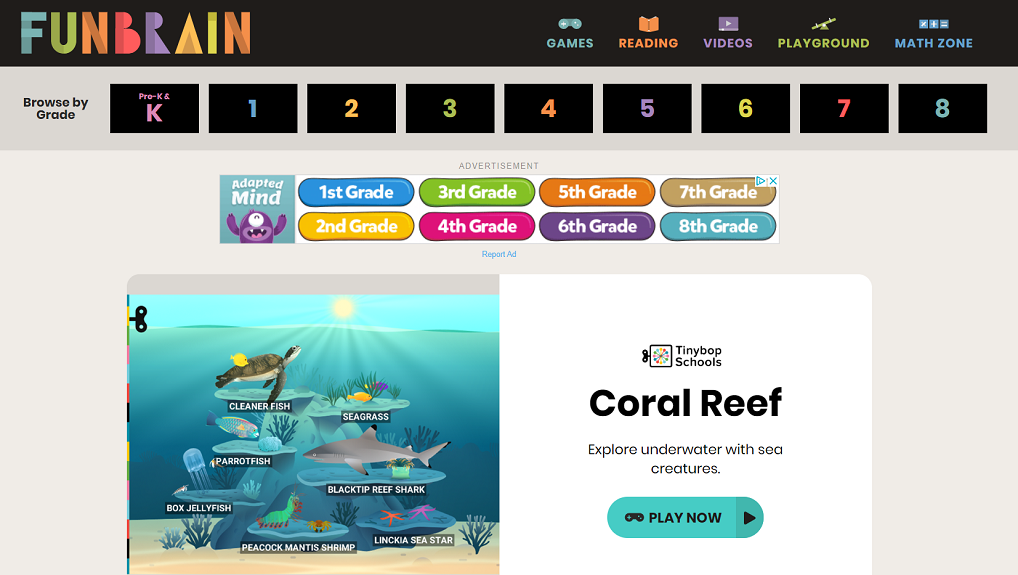 Online Learning Tool FunBrain