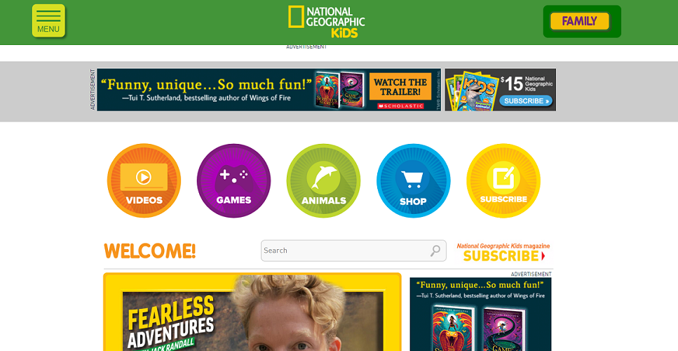 Online Learning Tool National Geographic Kids