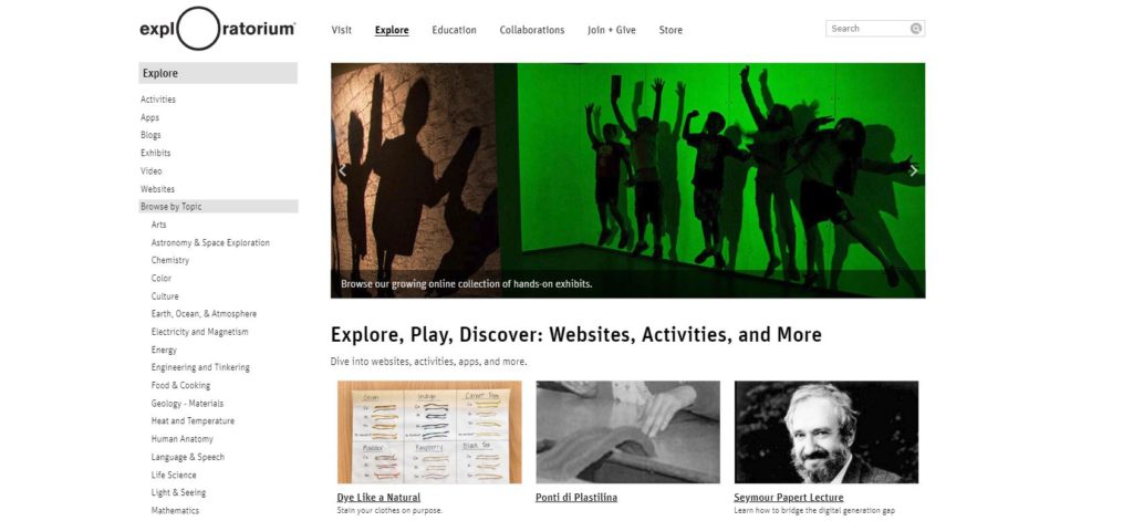 STEM Websites Exploratorium 