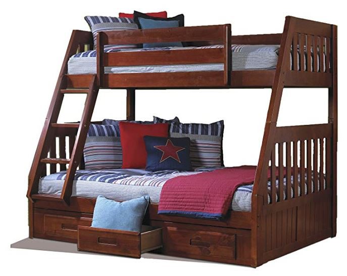 wooden bunk beds that separate