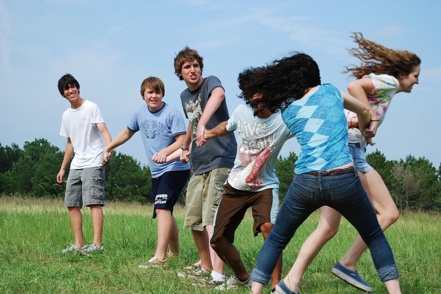 Youths Playing Red Rover