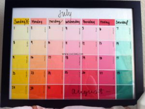 paint sample calendar 1