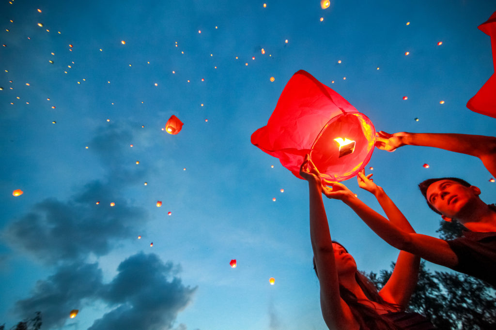 floating chinese lantern