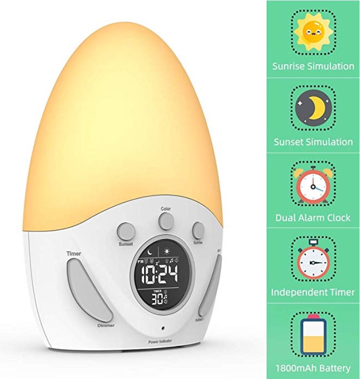 LIELONGREN Nursery Lamp Alarm Clock