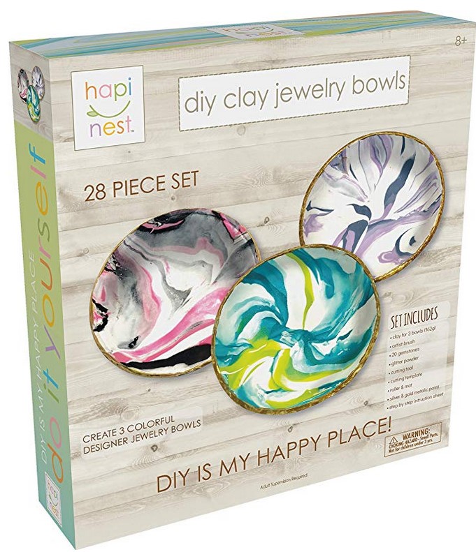 10 year old girls gifts DIY CLAY JEWELRY DISH ARTS AND CRAFTS KIT