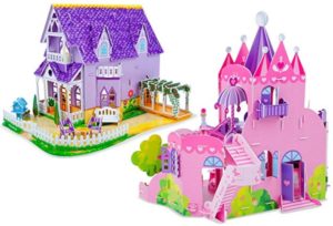 6 year old girls gifts Pretty Purple Dollhouse and Pink Palace 3D Puzzle Set