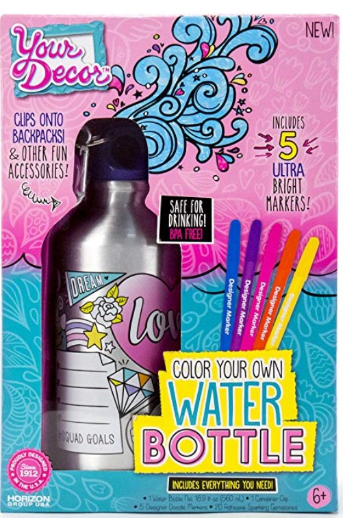 9 year old girls gifts Color Your Own Water Bottle Craft Kit