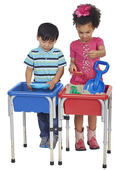 ECR4Kids Sand and Water Adjustable Activity Play Table