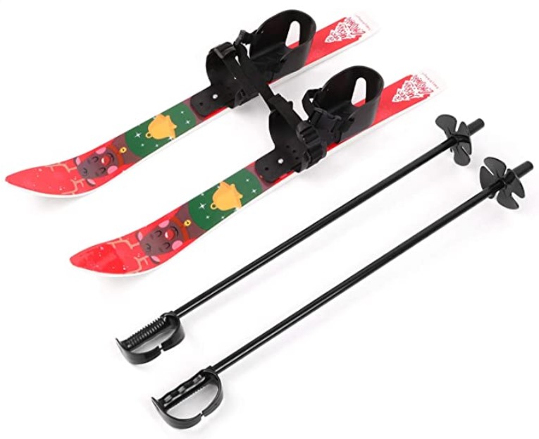 Odoland Kid's Beginner Snow Skis and Poles