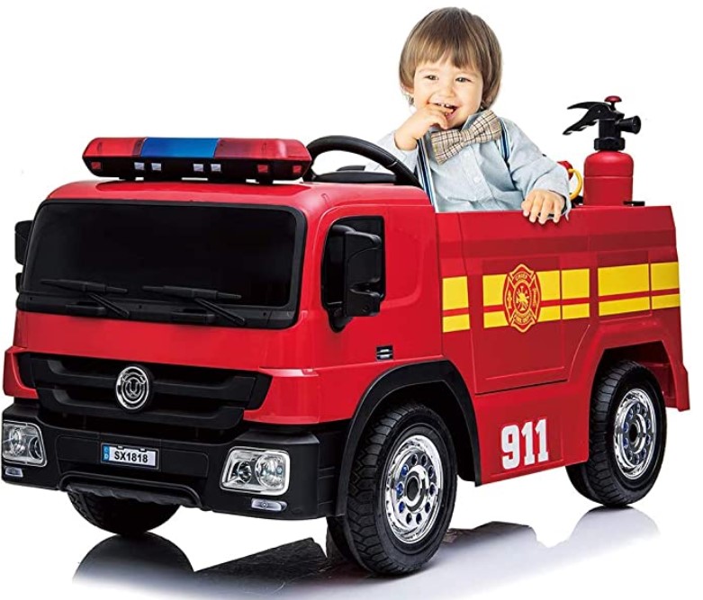 DDT Children's Electric Car Ride-on Fire Truck Toy