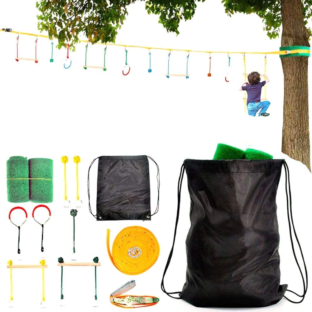 home slacklines and obstacle courses for kids