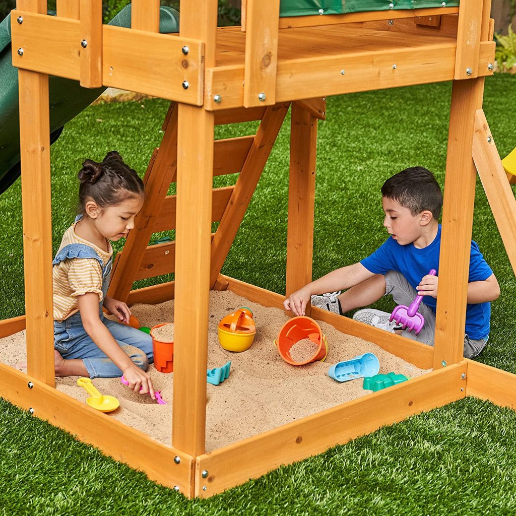 outdoor swing set playsets
sandbox
