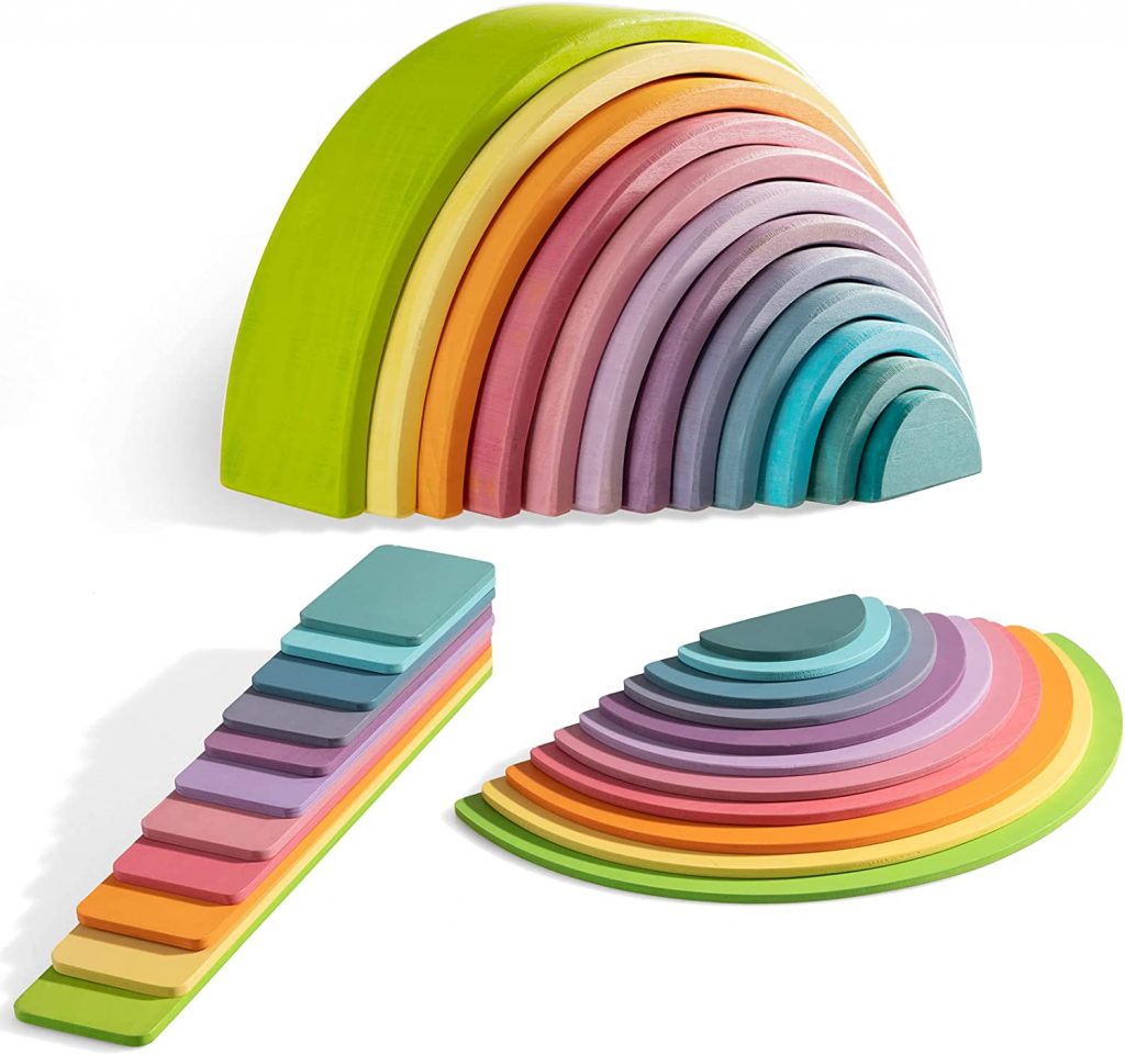 MerryHeart Wooden Rainbow Stacker Set